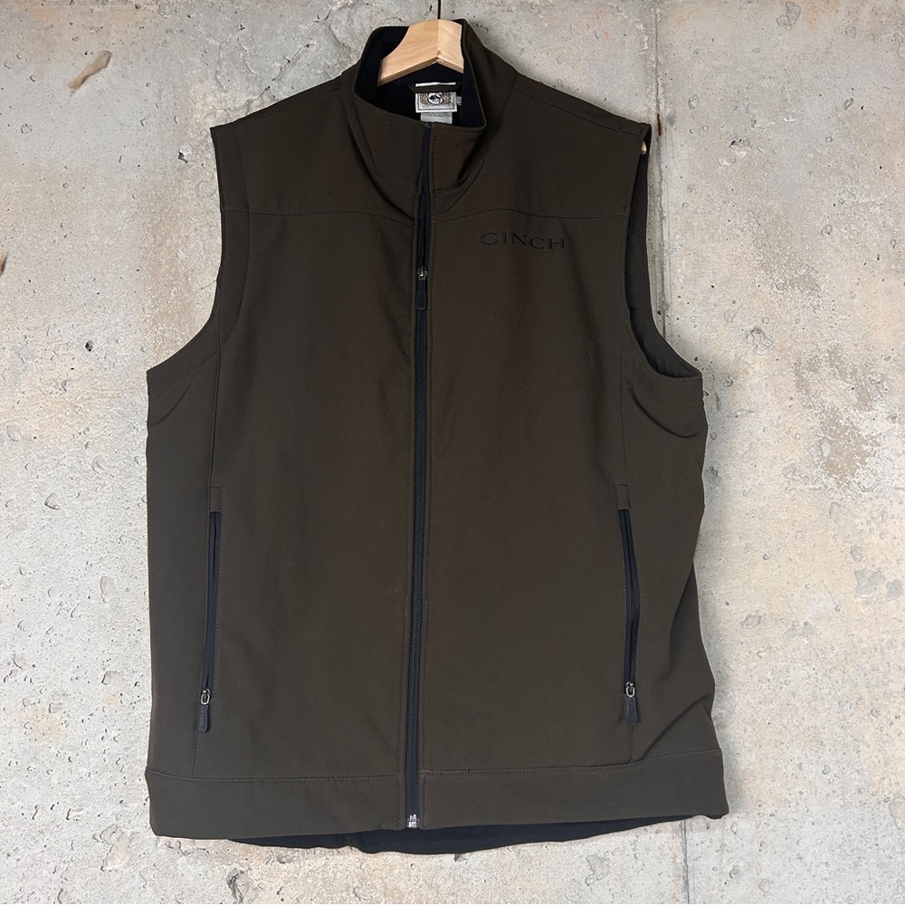 Cinch brown olive green, zip up concealed carry vest men’s size large
